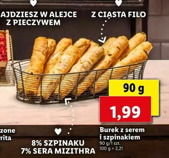 Lidl Burek z serem i szpinakiem oferta