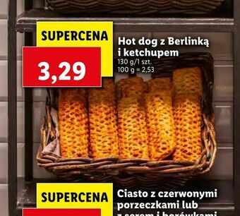 Lidl Hot dog z Berlinką i ketchupem oferta