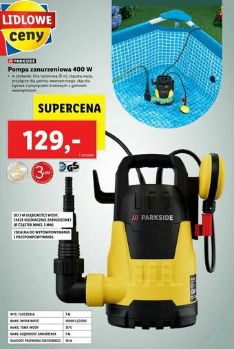 Lidl Pompa zanurzeniowa 400 W oferta