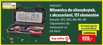 Lidl Nitownica do nitonakrętek, z akcesoriami, 151 elementów oferta