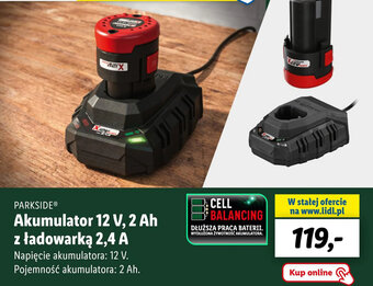 Lidl Akumulator 12 V, 2 Ah z ładowarką 2,4 A oferta