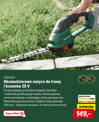 Lidl Akumulatorowe nożyce do trawy i krzewów 20 V oferta