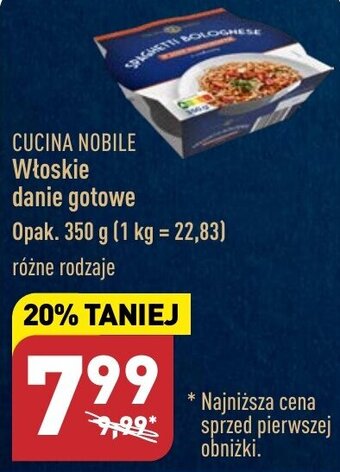 ALDI CUCINA NOBILE Włoskie danie gotowe 350 g oferta