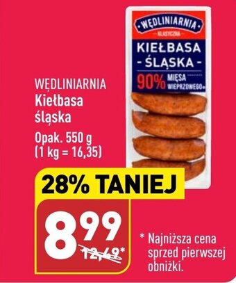 ALDI WĘDLINIARNIA Kiełbasa śląska 550g oferta