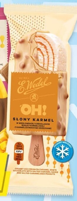 Euro Sklep E. wedel oh! lody słony karmel w czekoladzie białej karmelowej z karmelizowanymi orzechami 100 ml oferta