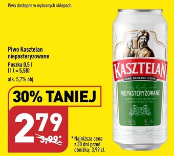ALDI Piwo Kasztelan niepasteryzowane 0,5l oferta