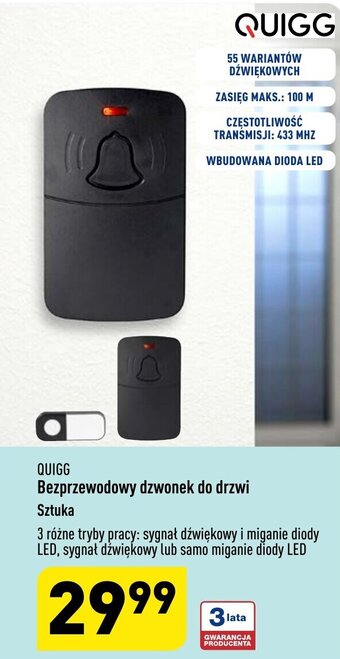 ALDI QUIGG Bezprzewodowy dzwonek do drzwi oferta