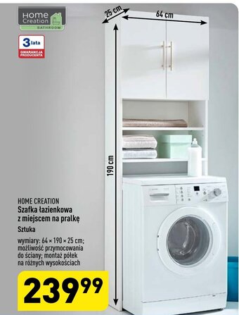 ALDI HOME CREATION Szafka łazienkowa z miejscem na pralkę oferta