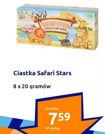 Action Ciastka Safari Stars 8 x 20 gramów oferta