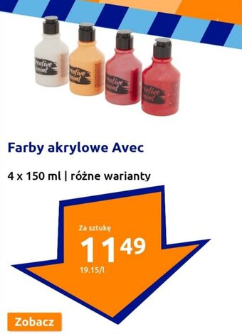 Action Farby akrylowe Avec 4 x 150 ml oferta