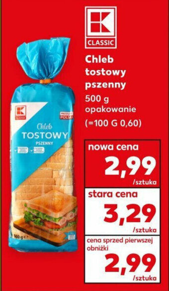 Kaufland Chleb tostowy pszenny 500 g oferta