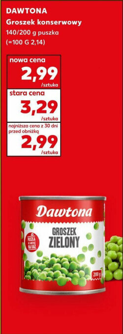 Kaufland DAWTONA Groszek konserwowy 200 g oferta