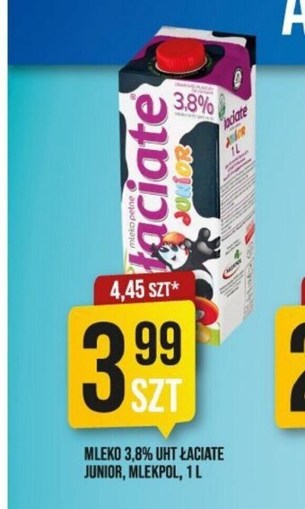 Market Jan MLEKO 3,8% UHT ŁACIATE JUNIOR, MLEKPOL, 1L oferta