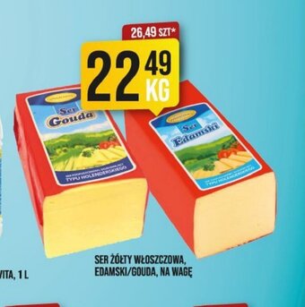 Market Jan SER ŻÓŁTY WŁOSZCZOWA, EDAMSKI/GOUDA, NA WAGĘ 1 KG oferta