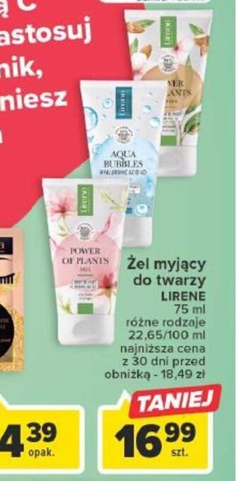 Carrefour Żel myjący do twarzy LIRENE 75 ml oferta