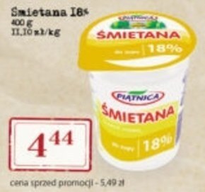 Społem Piątnica śmietana 18 % 400 g oferta