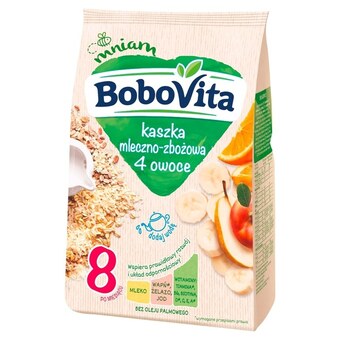 Netto Bobovita kaszka mleczno-zbożowa 4 owoce po 8 miesiącu 230 g oferta