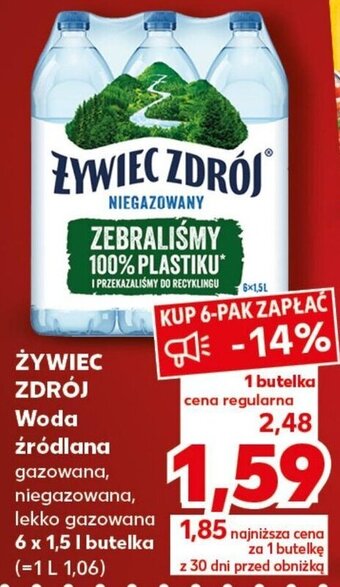 Kaufland ŻYWIEC ZDRÓJ Woda źródlana 1,5l oferta