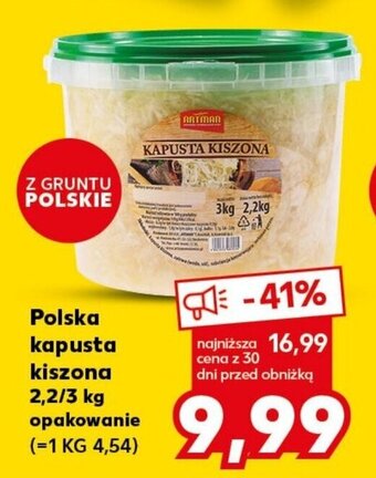 Kaufland Polska kapusta kiszona 2,2/3 kg oferta