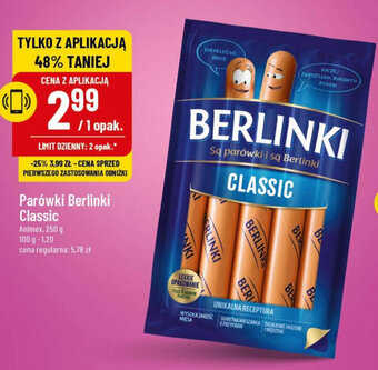 Polomarket Parówki Berlinki Classic Animex, 250 g oferta