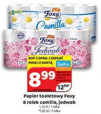 Delfin Papier toaletowy Foxy 8 rolek camilla, jedwab oferta