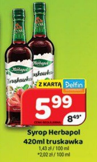 Delfin Syrop Herbapol 420ml truskawka oferta