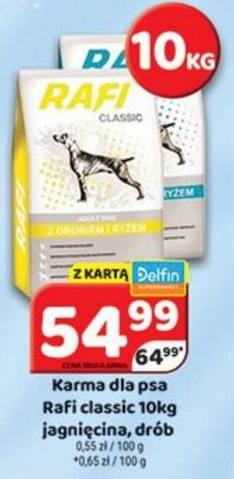 Delfin Karma dla psa Rafi classic 10kg jagnięcina, drób oferta