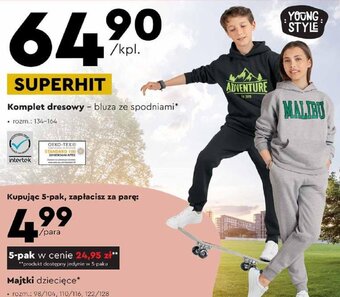 Biedronka YOUNG STYLE Komplet dresowy - bluza ze spodniami oferta