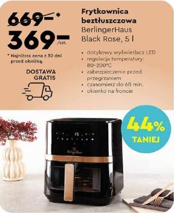 Biedronka Frytkownica beztłuszczowa BerlingerHaus Black Rose, 51 oferta