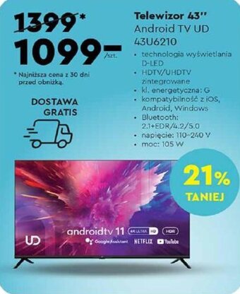 Biedronka UD Telewizor 43" Android TV oferta