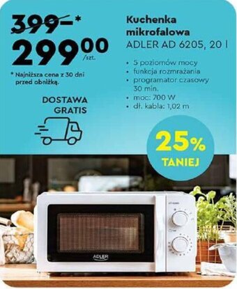 Biedronka ADLER Kuchenka mikrofalowa oferta
