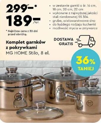 Biedronka MG HOME Komplet garnków z pokrywkami oferta