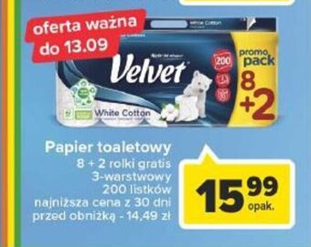Carrefour Papier toaletowy 8 + 2 rolki gratis oferta