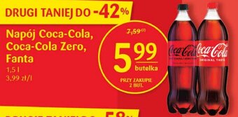 Delikatesy Centrum Napój Coca-Cola, Coca-Cola Zero, Fanta 1,5 l oferta