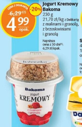 Delikatesy Centrum Jogurt Kremowy Bakoma 230 g oferta