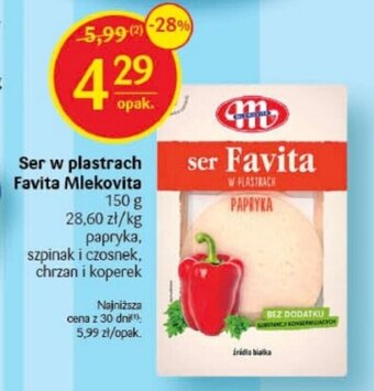 Delikatesy Centrum Ser w plastrach Favita Mlekovita 150 g oferta