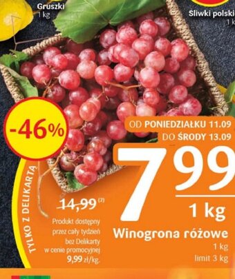 Delikatesy Centrum Winogrona różowe 1 kg oferta