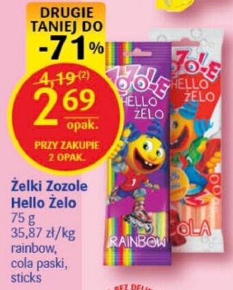 Delikatesy Centrum Żelki Zozole Hello Żelo 75 g oferta