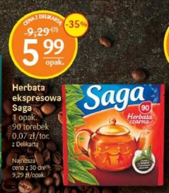 Delikatesy Centrum Herbata ekspresowa Saga 90 tor. oferta