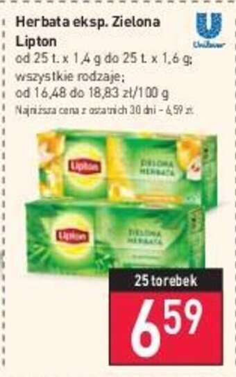 Stokrotka Herbata eksp. Zielona Lipton 25 t. oferta