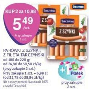 Stokrotka PARÓWKI Z SZYNKI, Z FILETA TARCZYŃSKI od 180 do 220 g oferta