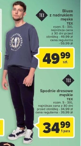 Carrefour Bluza z nadrukiem męska oferta