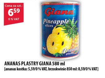 Eurocash ANANAS PLASTRY GIANA 580 ml oferta