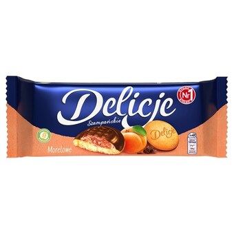 Selgros Delicje szampańskie biszkopty z galaretką morelową oblewane czekoladą 147 g oferta