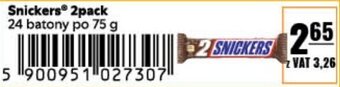 Eurocash Snickers 2pack 75 g oferta