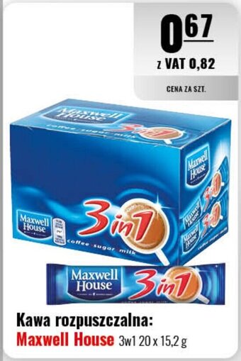 Eurocash Kawa rozpuszczalna: Maxwell House 3w1 20 x 15,2 g oferta