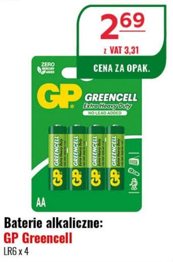 Eurocash Baterie alkaliczne: GP Greencell LR6 x 4 oferta