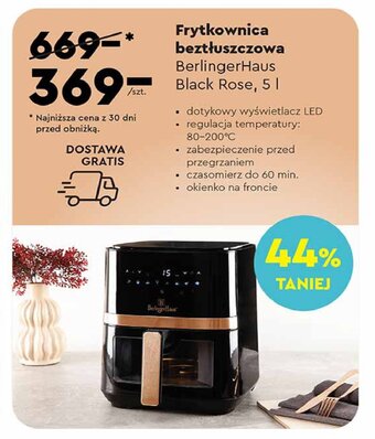 Biedronka Frytkownica beztłuszczowa black rose 1300w oferta