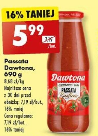 Biedronka Passata Dawtona 690 g oferta