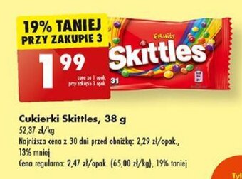 Biedronka Cukierki Skittles 38 g oferta